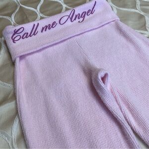 Grayson/Threads - Baby Pink Flared Knitted Fold Over Pants